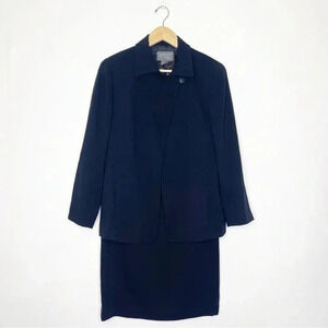 Lafayette 148 New York Black 2 Piece Blazer Skirt Set Size 8